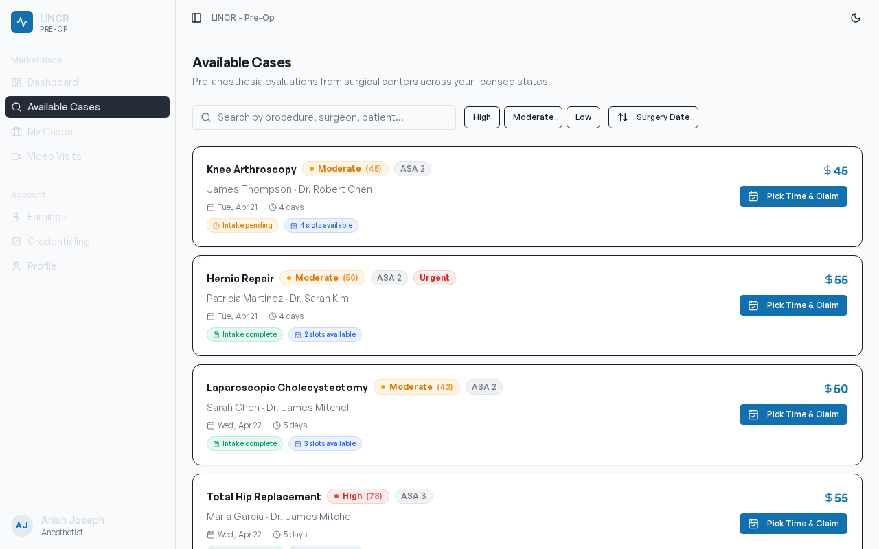 Available cases marketplace