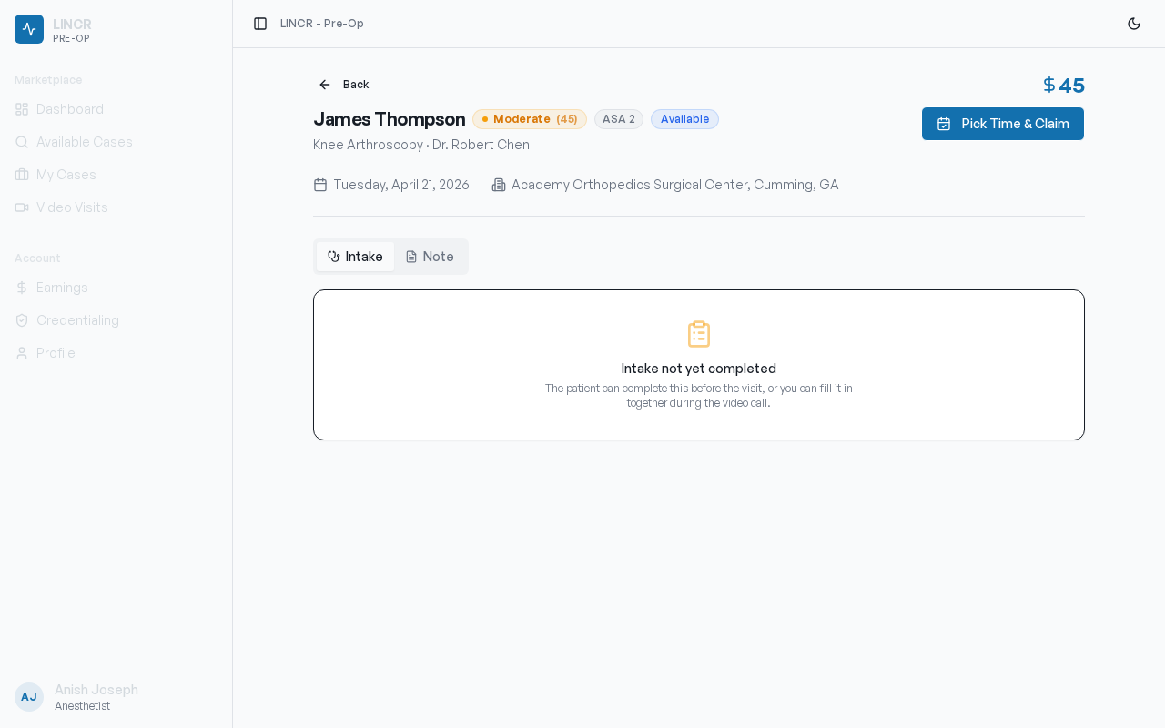 Claim case and schedule visit